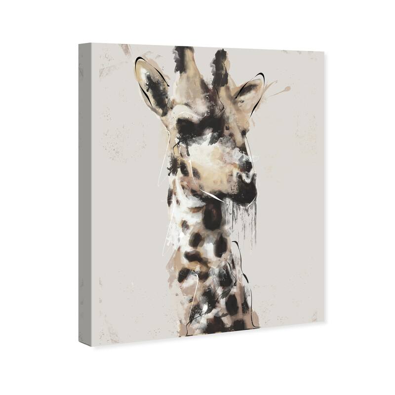 Abstract Giraffes, Abstract Jungle Spots Modern Brown Canvas Wall Art ...