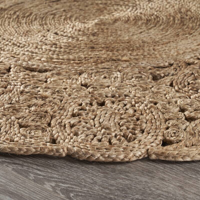 Sevita Organic Jute Medallion Area Rug, Natural