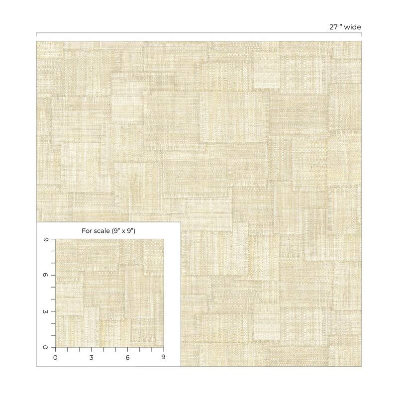 Seabrook Designs Woven Blocks Embossed Vinyl Unpasted Wallpaper