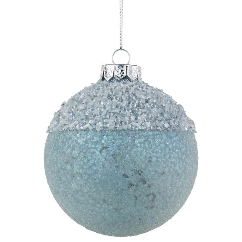 4" Beaded Glass Christmas Ornament - Multi