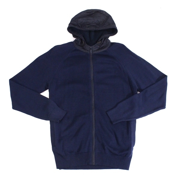 Barbour Mens Sweater Navy Blue Size XL Zip Front Rampside Hooded. Opens flyout.