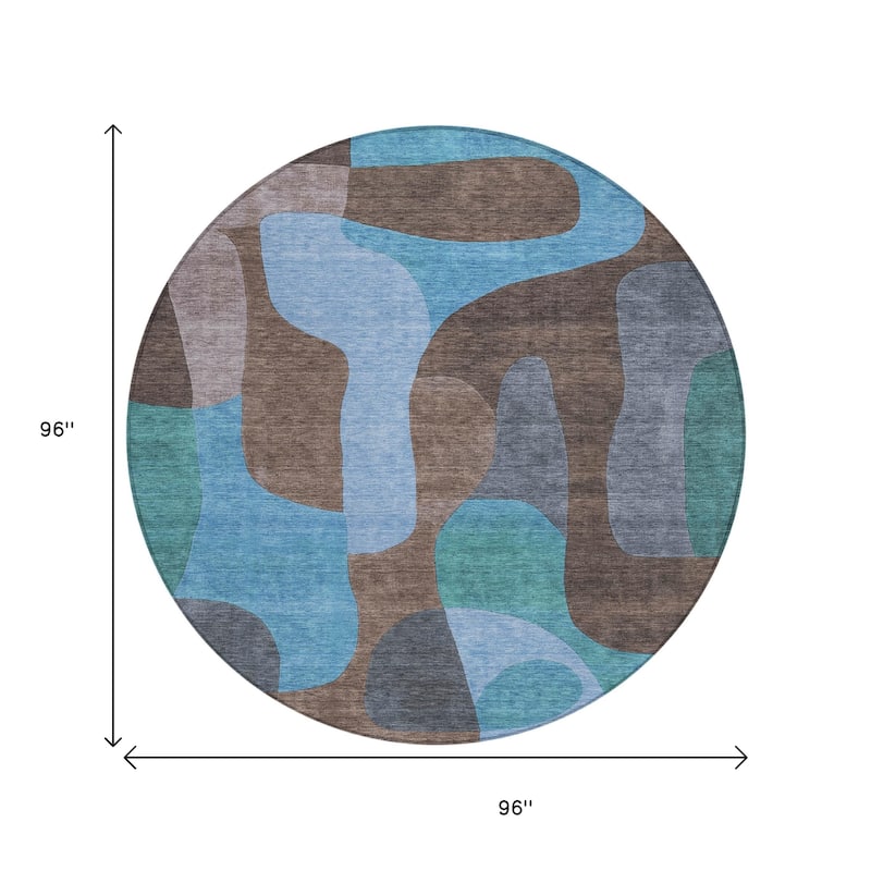 HomeRoots Abstract Transitional Rectangle Outdoor Rug