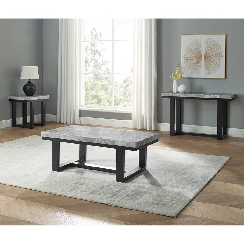 Steve Silver Ludlow Gray Marble Top 3-Piece Occasional Set