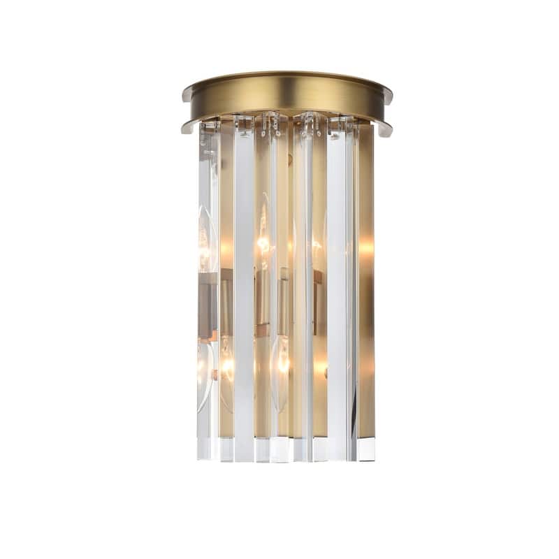 Indigo Home 8 inch crystal wall sconce in satin gold