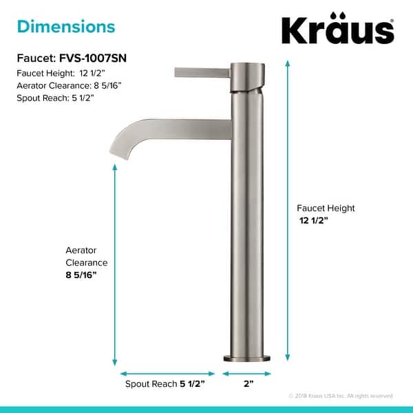 Shop Kraus Ramus 1 Handle 1 Hole Vessel Bathroom Faucet W Pop Up Drain Overstock 4512260