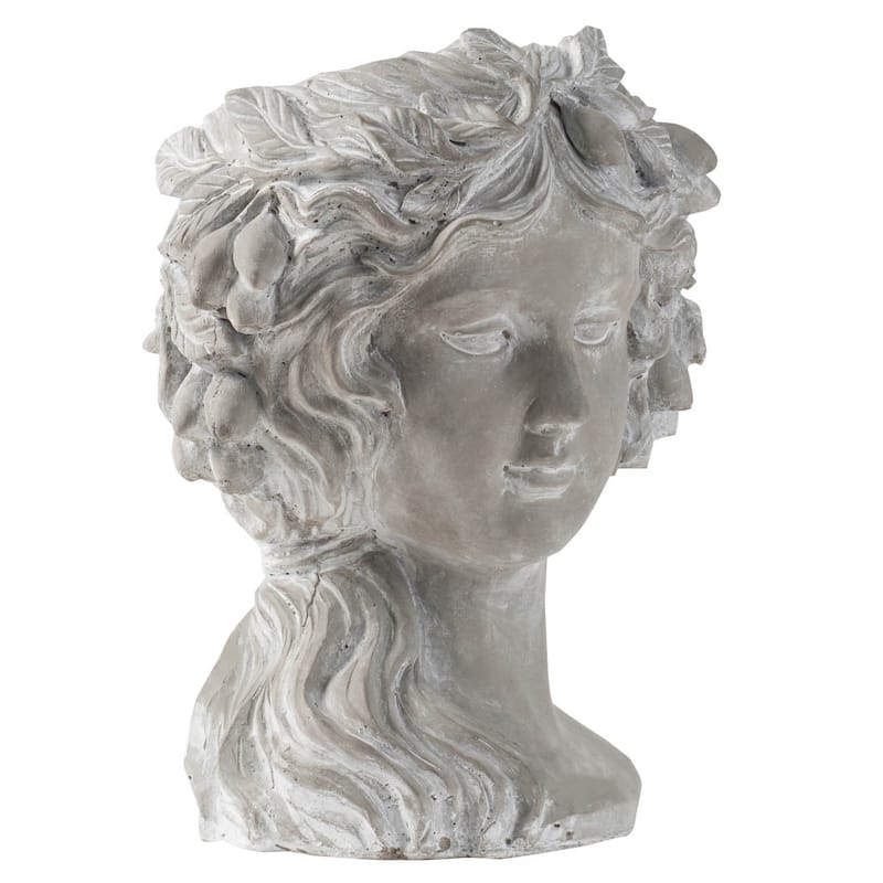 8" x 9" x 11.5"Cement Bust Wall Planter
