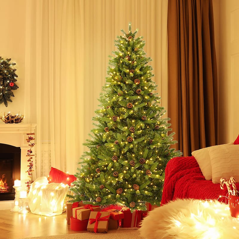 Gymax 6 FT Pre-Lit New PE & PVC Christmas Tree 3-Minute Quick Shape