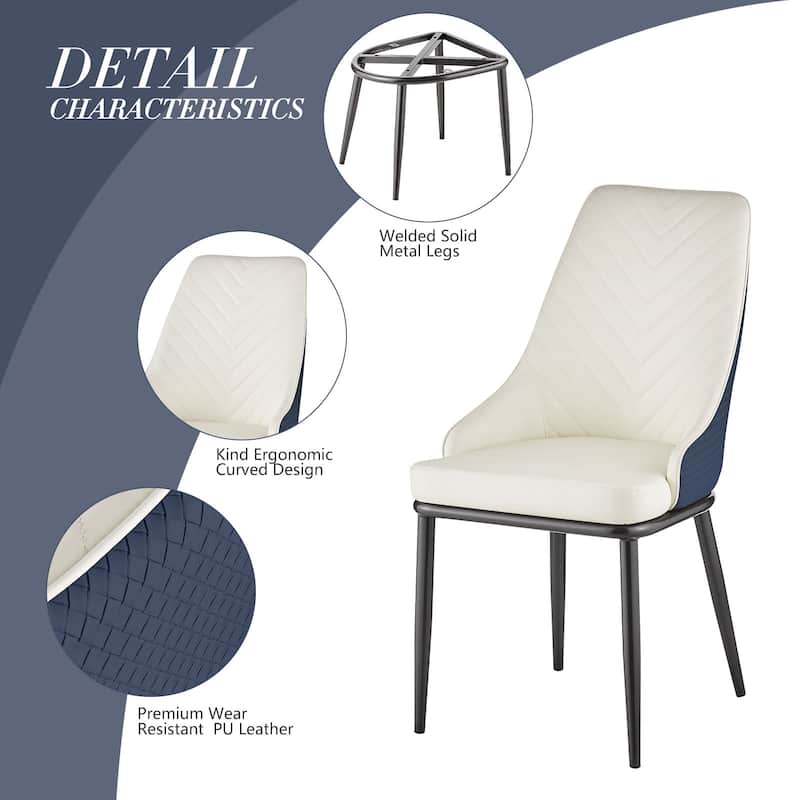 Faux Leather Upholstered Dining Chairs, Set of 4 - 18.1"W x 21.3"W x 36.6"H