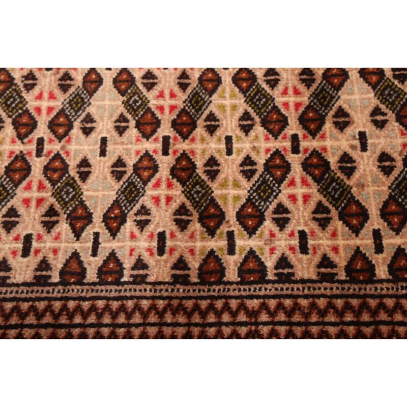 ECARPETGALLERY Hand-knotted Baluch Light Khaki Wool Rug - 4'3 x 6'2