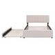 preview thumbnail 13 of 28, Comfortable Upholstered Platform Bed with Smart LED Lights and Extra Trundle