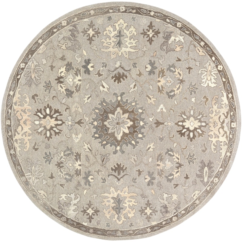 Livabliss Handmade Gennaro Traditional Wool Area Rug - Taupe - 9'9" Round