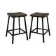 preview thumbnail 4 of 5, Furniture of America Oak & Black Metal Counter Height Stools, Set of 2