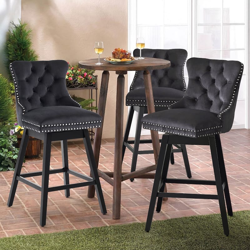 26"/29" Velvet Swivel Counter and Bar Height Stools (Set of 1/2/3/4)