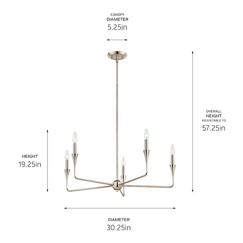 Kichler 52689 Alvaro 5 Light 31" Wide Taper Candle Style Chandelier