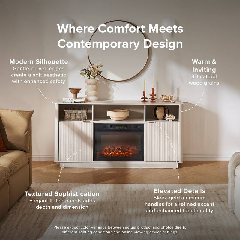 Mopio Brooklyn 59" Electric Fireplace TV Stand