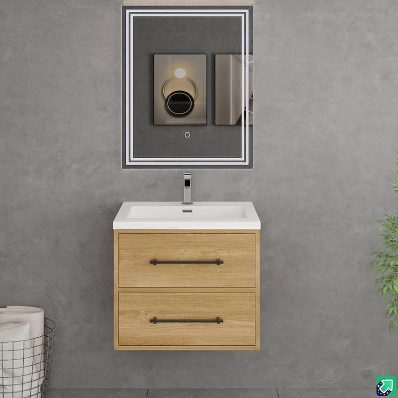 Victoria 24'' Wall-mounted Vanity with Reinforced Acrylic Sink - 23.5