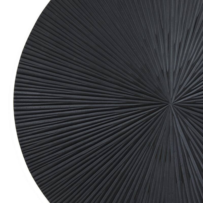 Wooden Plate Carved Radial Wall Decor - Set of 3 Gold, White or Black - CosmoLiving by Cosmopolitan