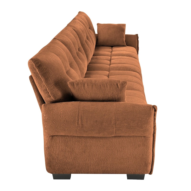141.7" Chenille 5-Seat Sofa with Tufted Design,High-Resilience Sponge Cushions