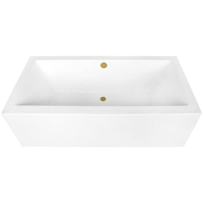 Kingston Brass VTDE673321M Aqua Eden 67" Free Standing Acrylic Soaking - White / Brushed Brass