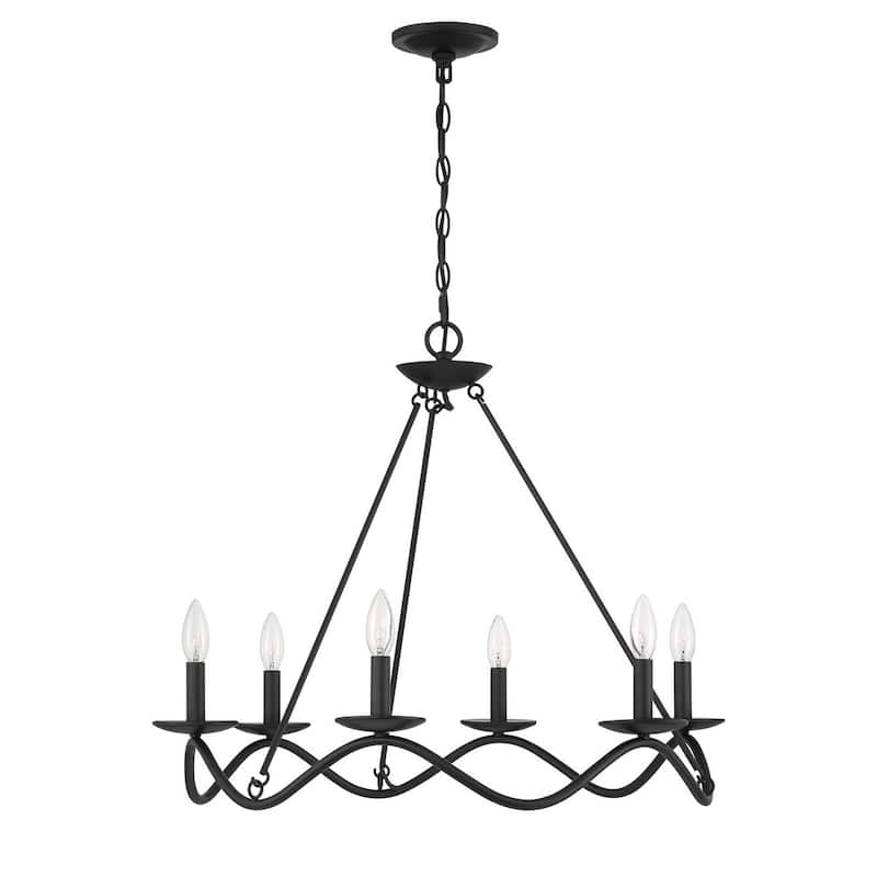 6-Light Chandelier By Trade Winds - Matte Black