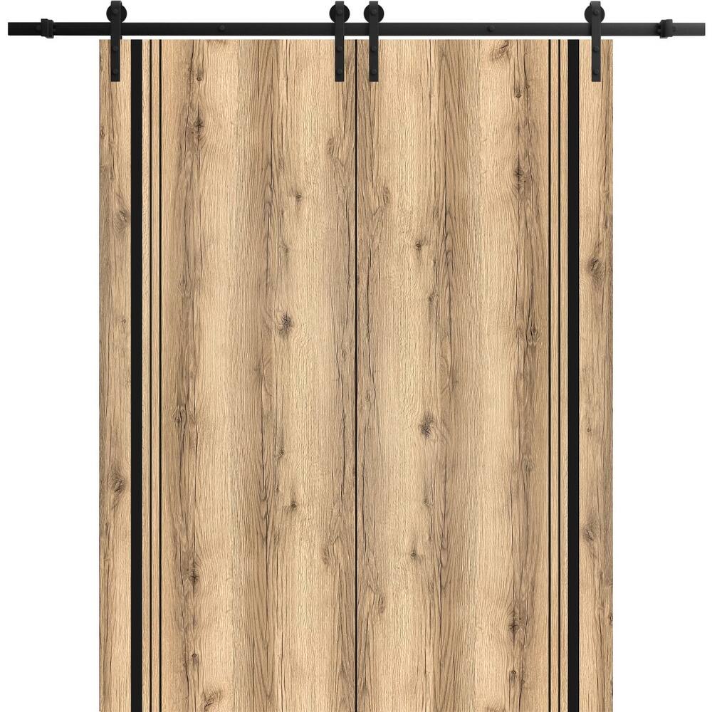 Sturdy Double Barn Door 36 x 80 with Planum 0011 Oak with 13FT