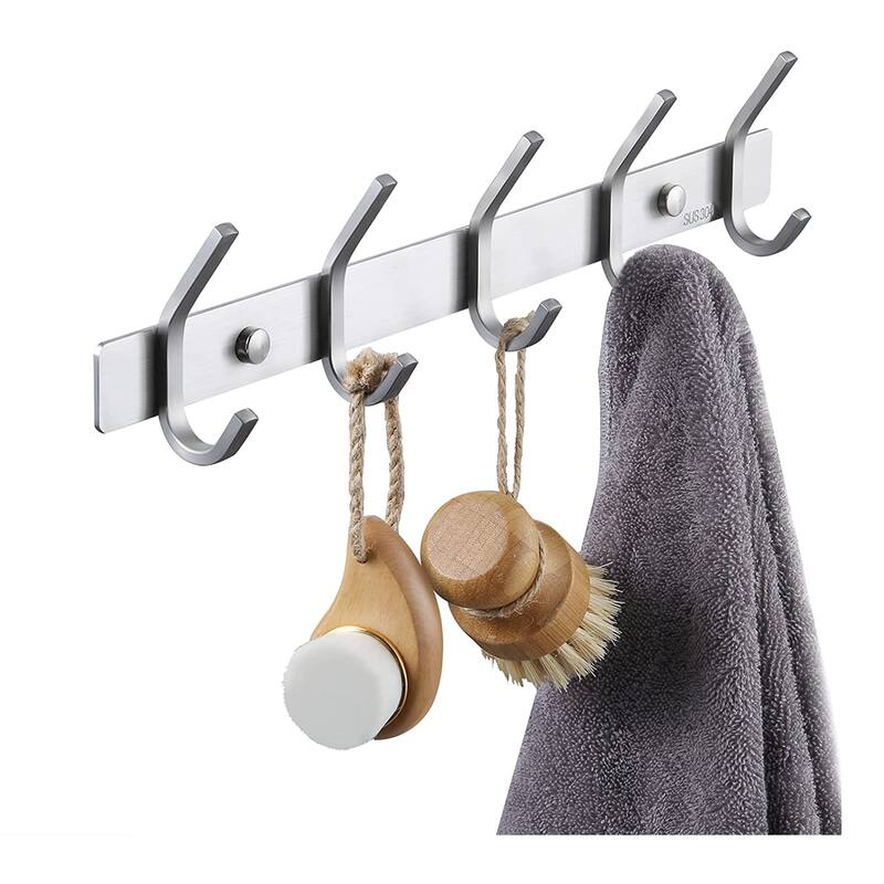 Bathroom Robe and Towel Hook Rack with 5 Hooks