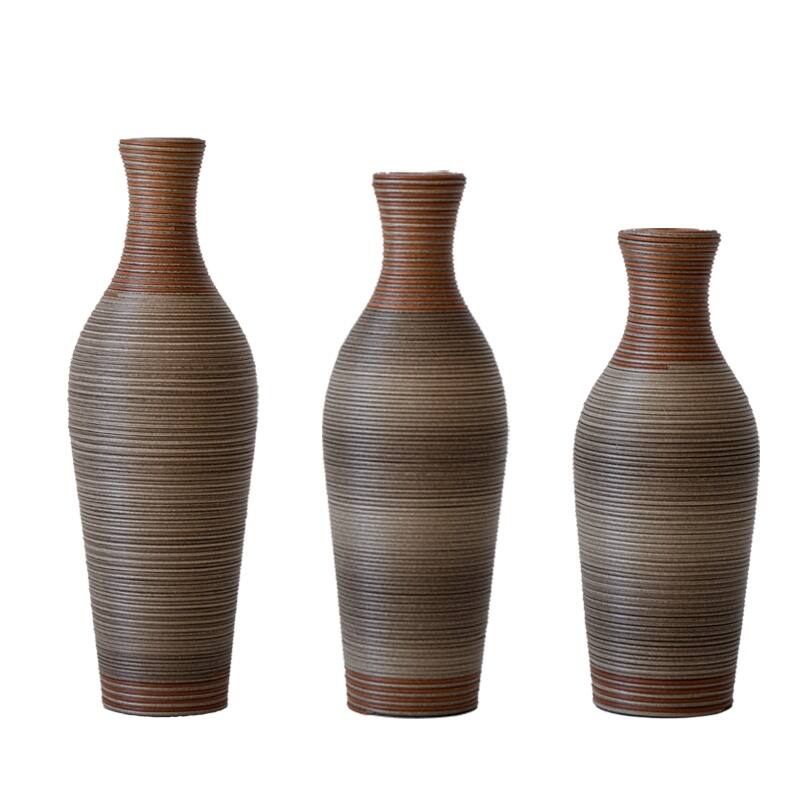 PVC Desktop Vase Set of 3 Pieces, Classic Decorative Floor Vase, Flower Stand