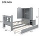preview thumbnail 10 of 25, Twin Size Platform Bed with Storage Headboard and Footboard, Pull Out Shelves and Twin Size Trundle
