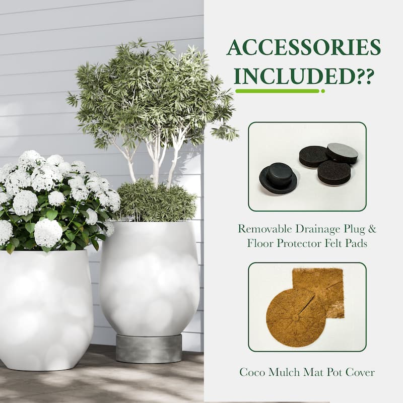 DTY Signature Mount Wilson 1-Piece Fiberstone Tapered Planter for Indoor/Outdoor, Black