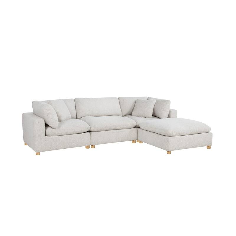 Best Quality Furniture 4-Piece Sectional Boucle Fabric