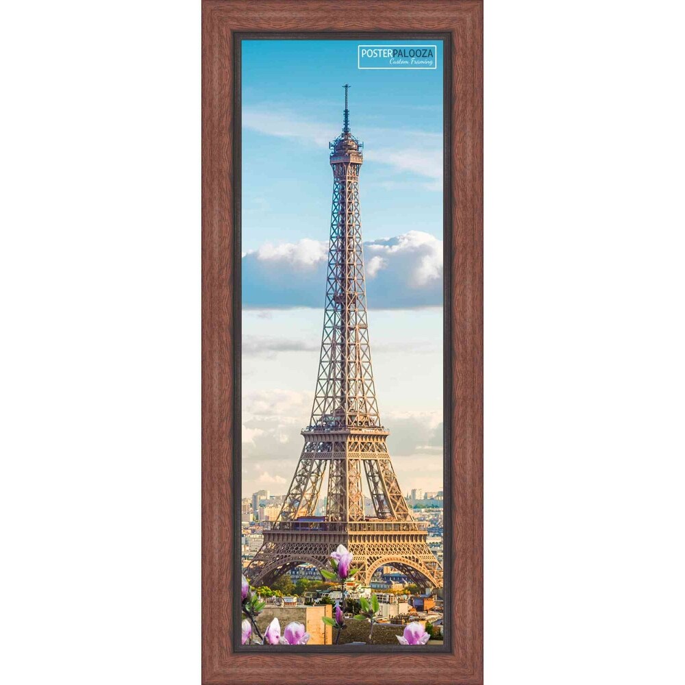 10x20 Traditional Mahogany Complete Wood Picture Frame with UV Acrylic, Foam Board Backing, & Hardware - Brown
