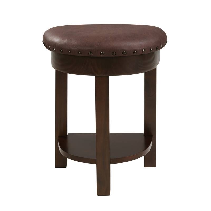 4-Piece Counter Height Dining Set, Solid Wood Kitchen Table with 3 Padded Stools