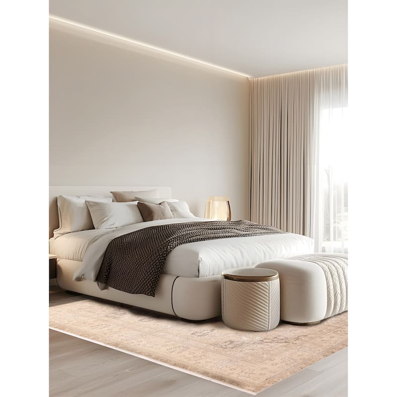 ECARPETGALLERY Hand-knotted Antalya Vintage Beige Wool Rug - 9'10 x 12'7