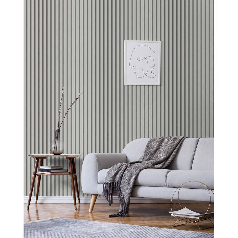 Fine Decor Reggie Stone Vertical Slats Wallpaper