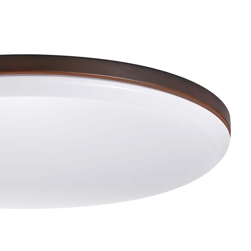 Porch & Den Amberglen Integrated LED Flush Mount Ceiling Light - Dark Bronze/Circular