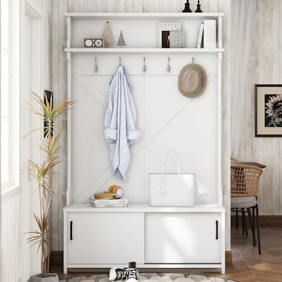 Entry Cloak Rack Cabinet with Storage