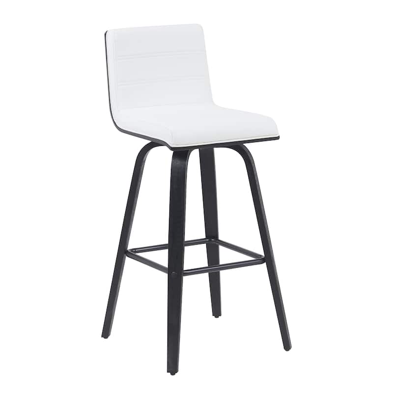 Skara Swivel Bar Stool, Upholstered Bar Height Chair with Bentwood Frame