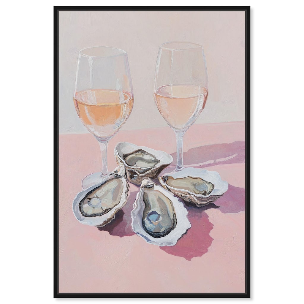 Oysters and Rose Wine Canvas by Art Remedy