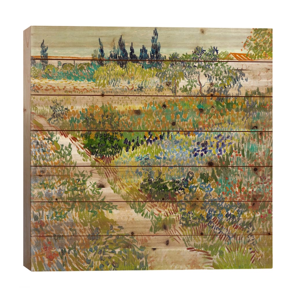 The Garden at Arles Print On Wood by Vincent van Gogh - Multi-Color
