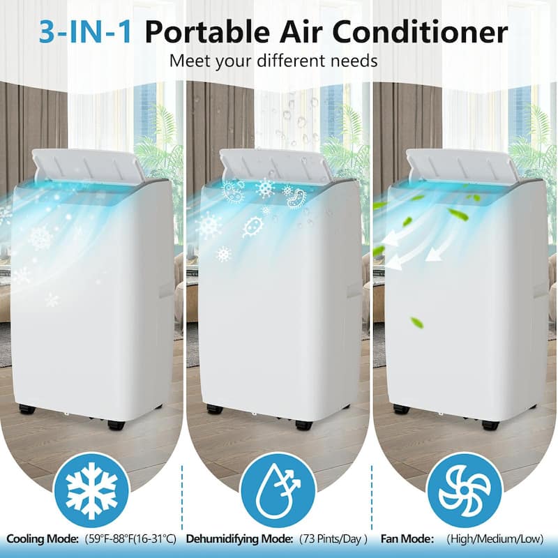14000 Btus Portable Air Conditioner for Rooms Up to 750 Sq. Ft. - N/A