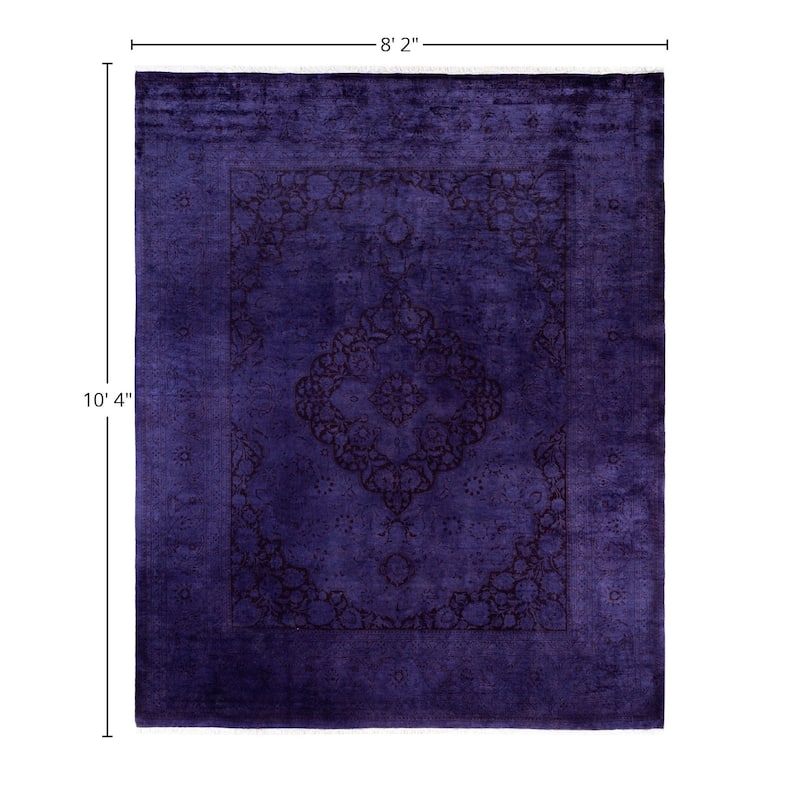 Overdyed One-of-a-Kind Hand-Knotted Area Rug - Purple - 8' 2" x 10' 4"