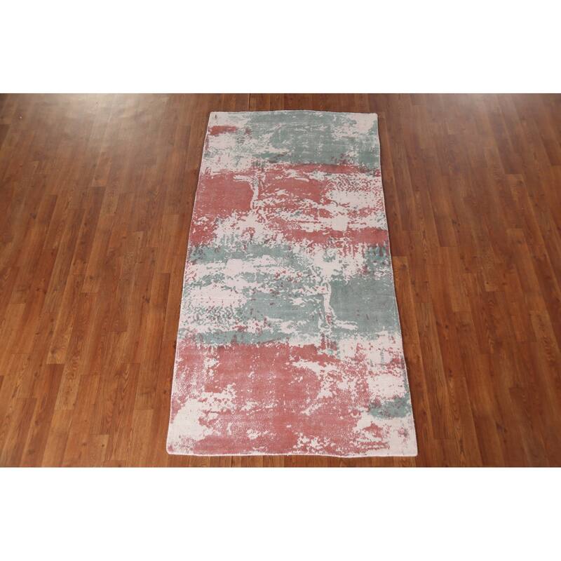 All-Over Abstract Contemporary Foyer Rug Handmade Wool Carpet - 3'3"x 6'3"