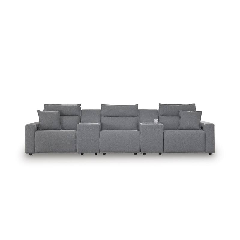 Signature Design by Ashley Modmax Gray 5-Piece Power Reclining Sectional - 152" W x 41" D x 41" H