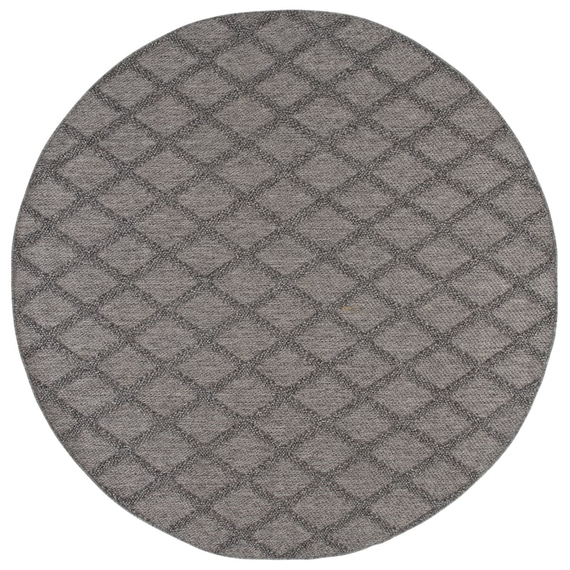 SAFAVIEH Highland Inesa Trellis Rug - 6'7" Round - Charcoal/Grey