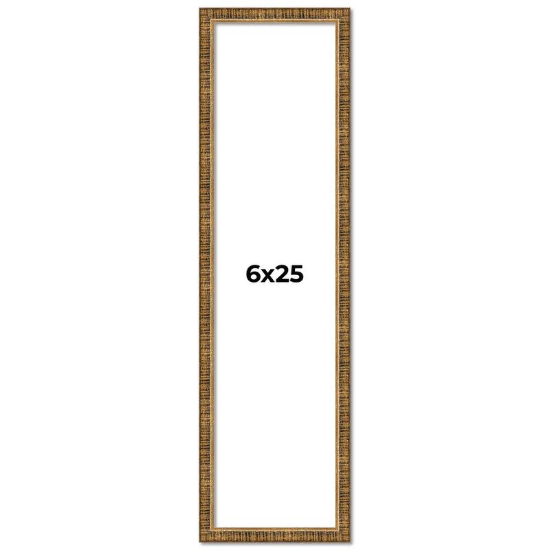 6x25 Frame Gold Solid Wood Picture Frame - Complete Modern Photo Frame