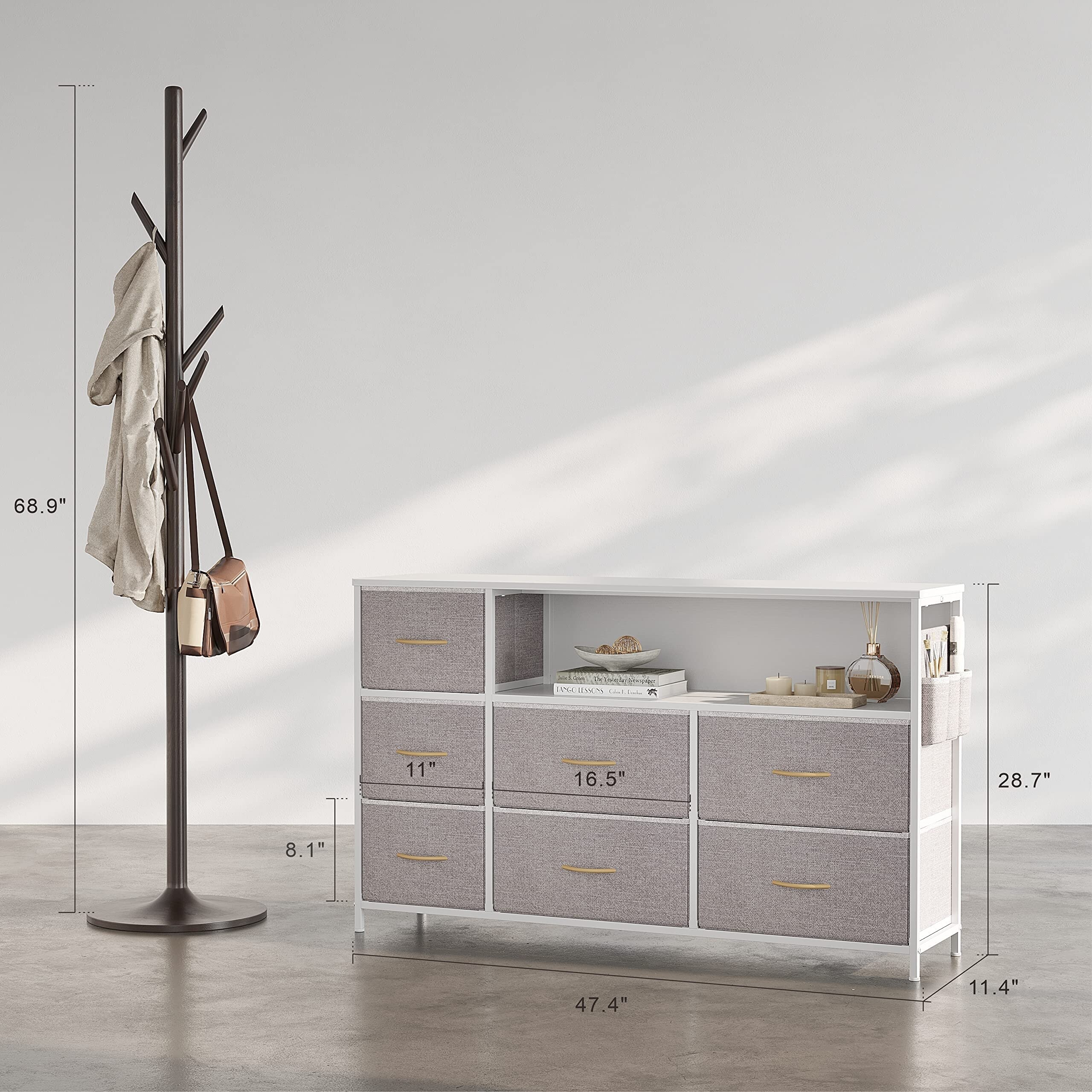 light grey dresser for nursery Hampshire 50" Cozy Grey Wood 6-Drawer Kids Dresser