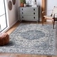 preview thumbnail 17 of 118, Hauteloom Manhattan Machine Washable Oriental Persian Medallion Vintage Distressed Area Rug 2'7" x 10' - Blue, Off White, Charcoal