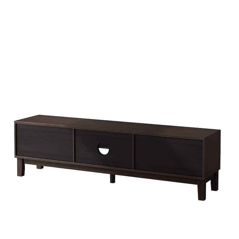Mid-Century Modern TV Stand with 4 Drawers, Entertainment Console for TVs up to 75", Wood Media Center for Living Room