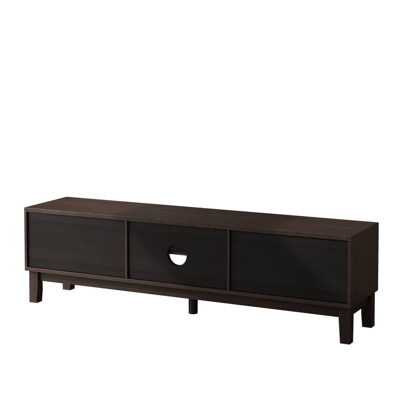 Modern Mid-Century Media Console with 4 Drawers and Cable Management, TV Console Table for TVs up to 75"