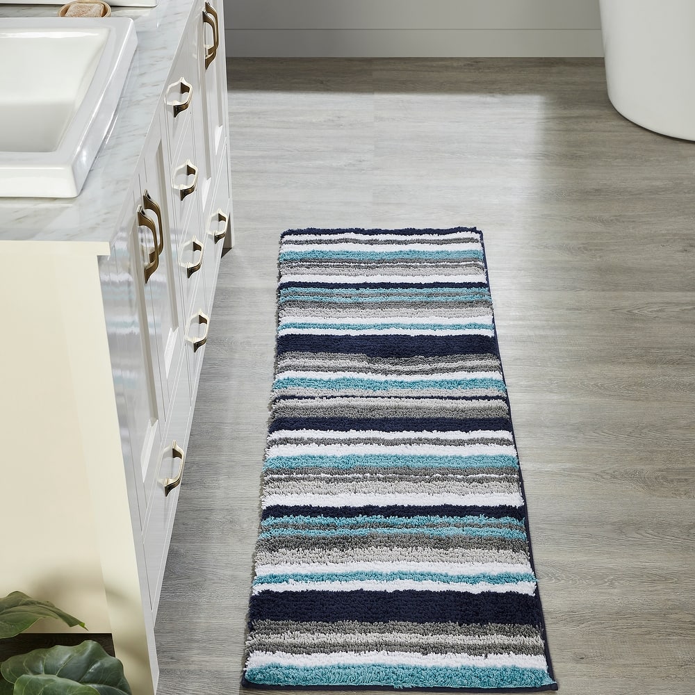 Better Trends Bath Rug 100% Polyester Super Absorbent Anti-Skid TPR Backing Bathroom Rug For Shower,Sink Mats Griffie Collection